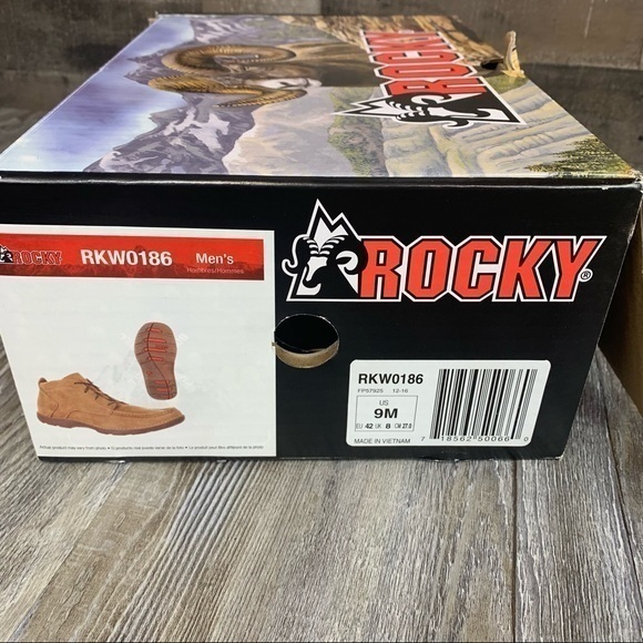 Rocky Brown Leather Lace Up Moc Toe Boots SZ 9 - Picture 8 of 9